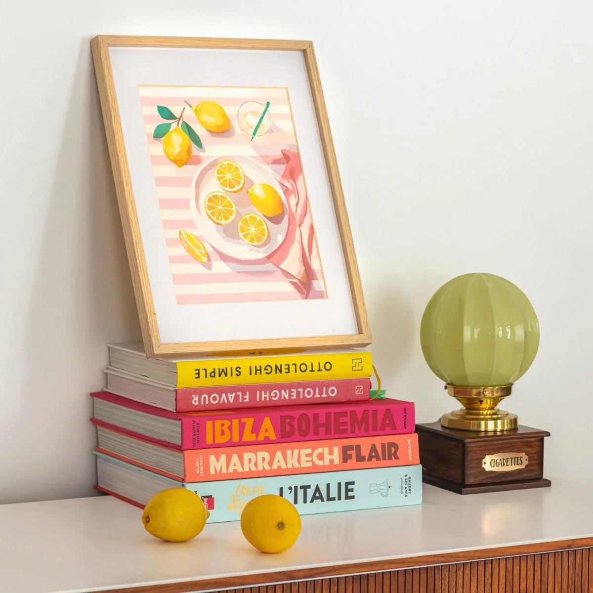 Light Gray Malen nach Zahlen Set - Zitronen