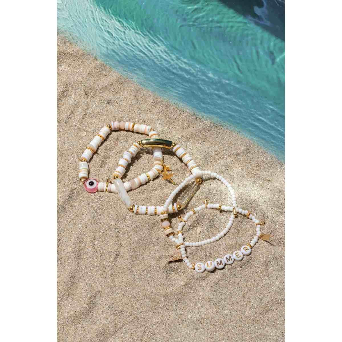 Dark Gray DIY Set 07 - Perlenarmbänder Heishi