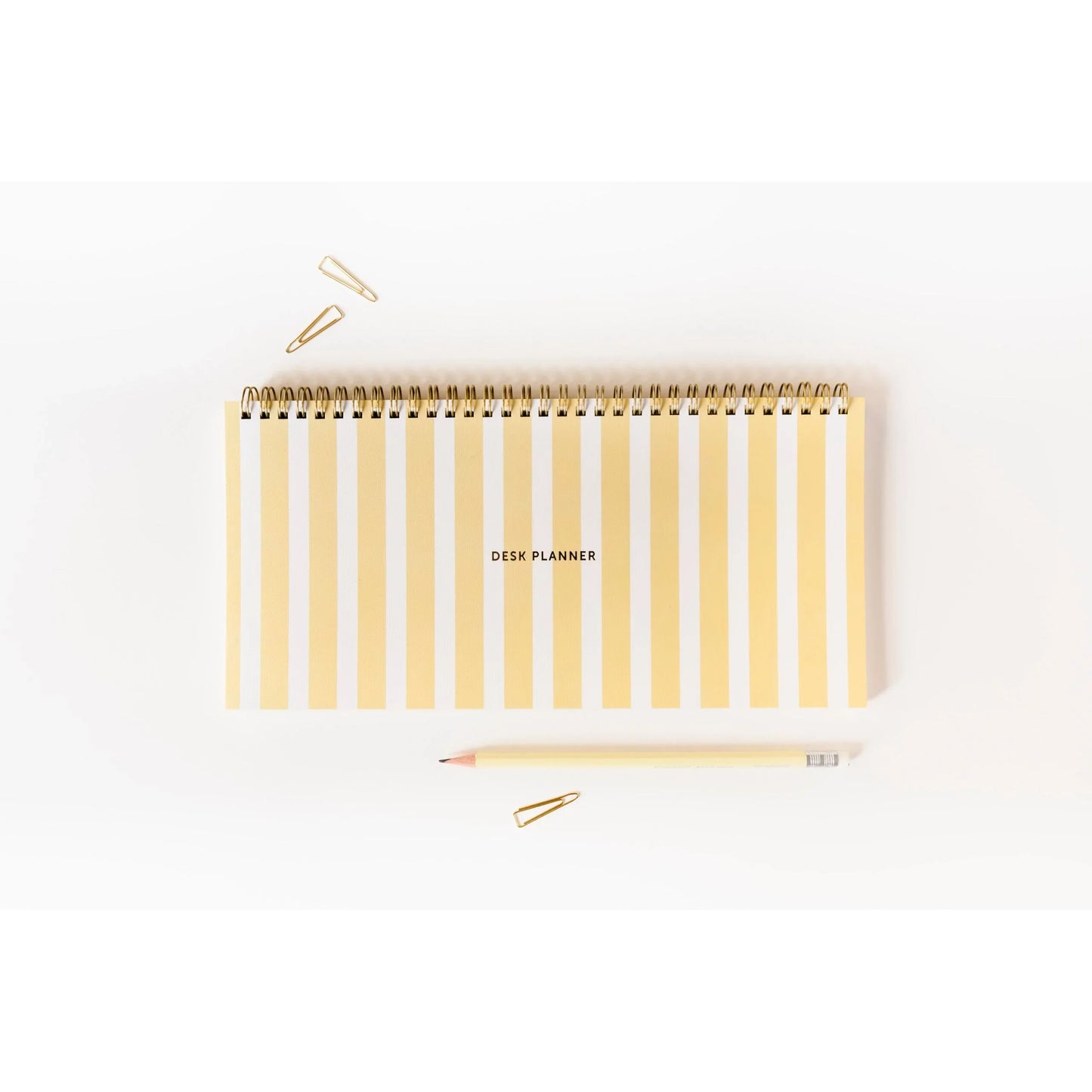 Beige Fabrique Deskplanner Stripes Yellow - Wochenplaner undatiert