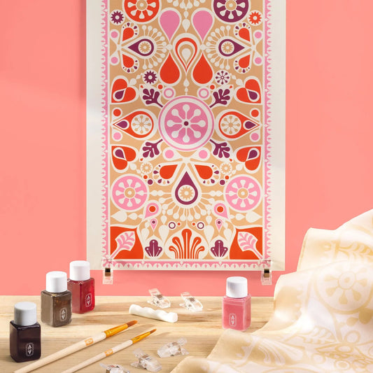 Dark Salmon Atelier 11, Seidenmalerei Blumen