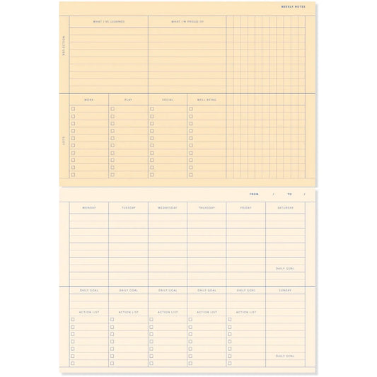 Antique White A-Journal Deskplanner Toile de Jouy - Abreißblock Lavendel