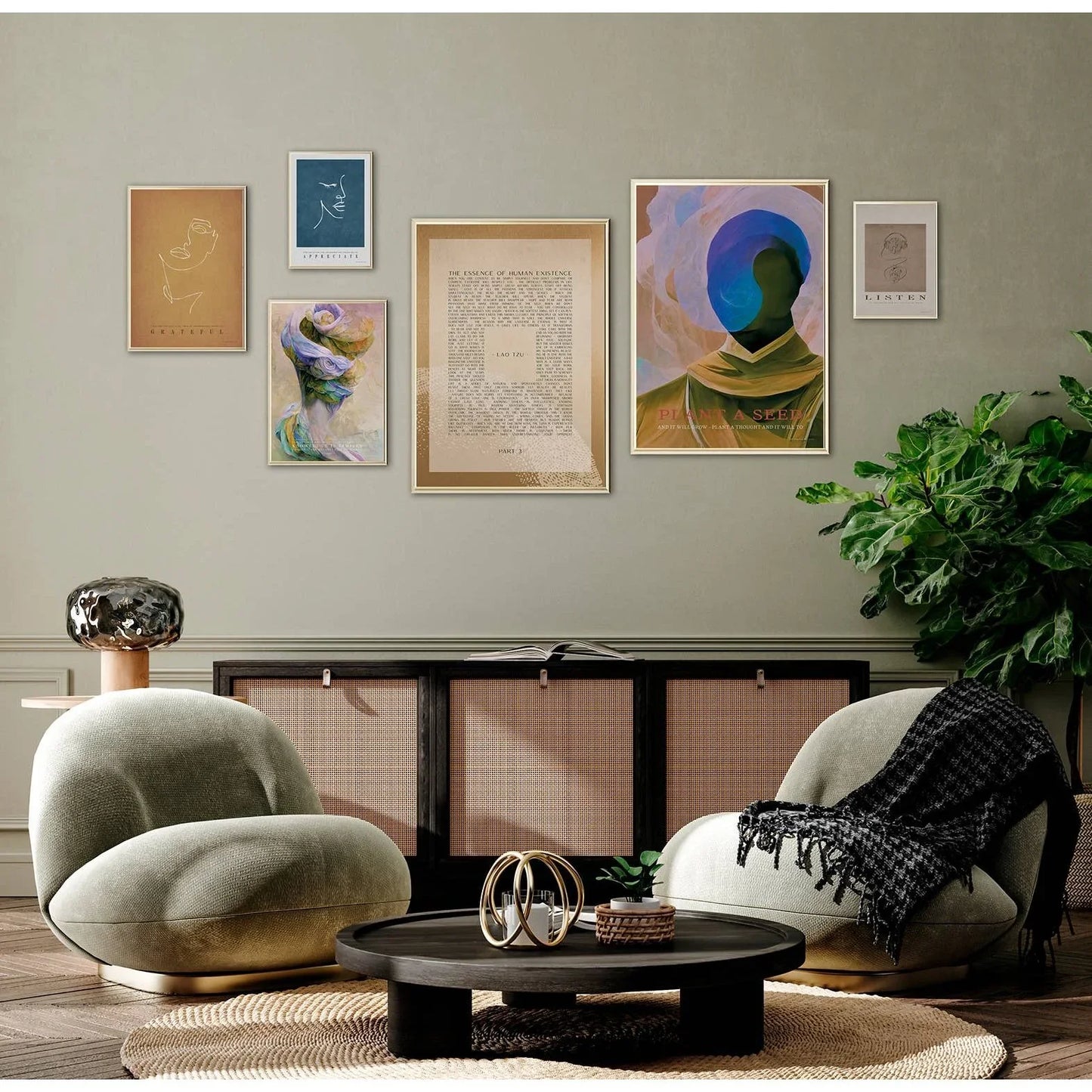 Dark Gray Poster Lao Tzu Teil 1: 50 x 70 cm