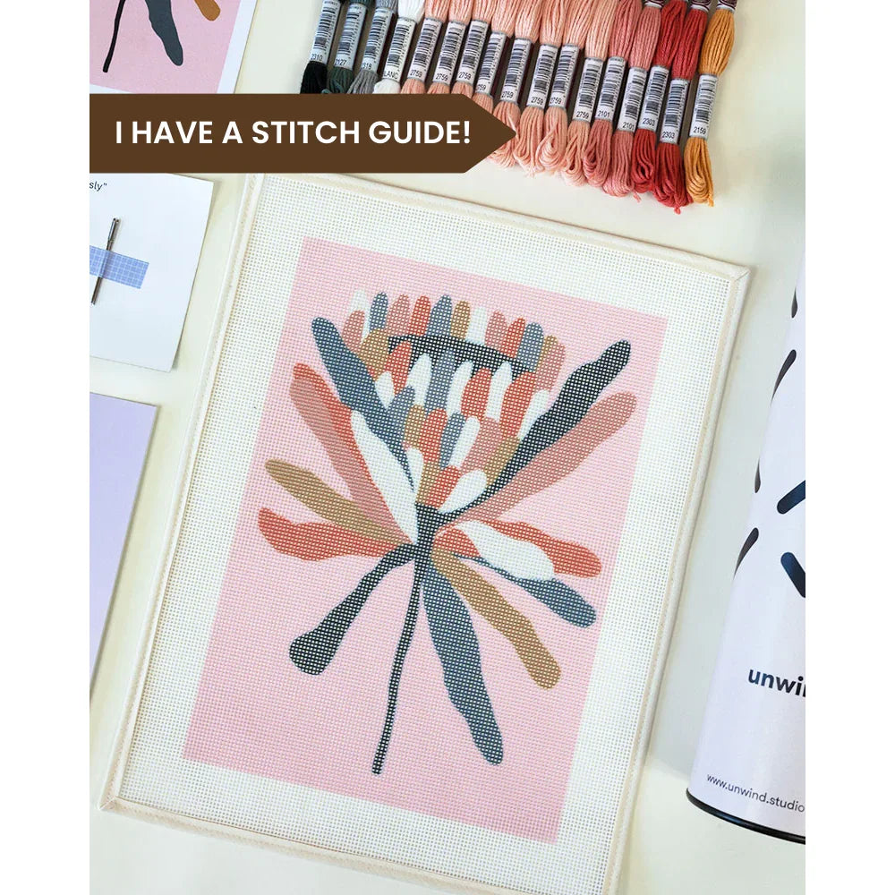 Light Gray Stickset- Pink Ice Protea