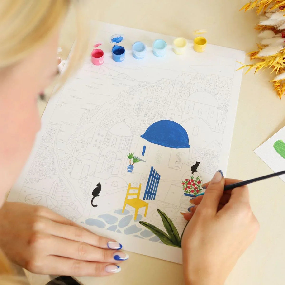 Light Gray Malen nach Zahlen Set - Santorini