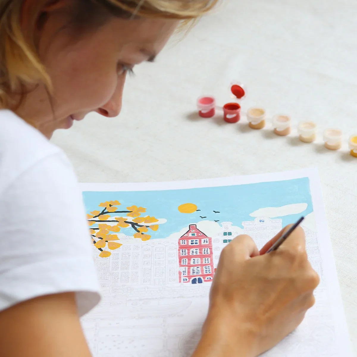 Light Gray Malen nach Zahlen Set - Amsterdam