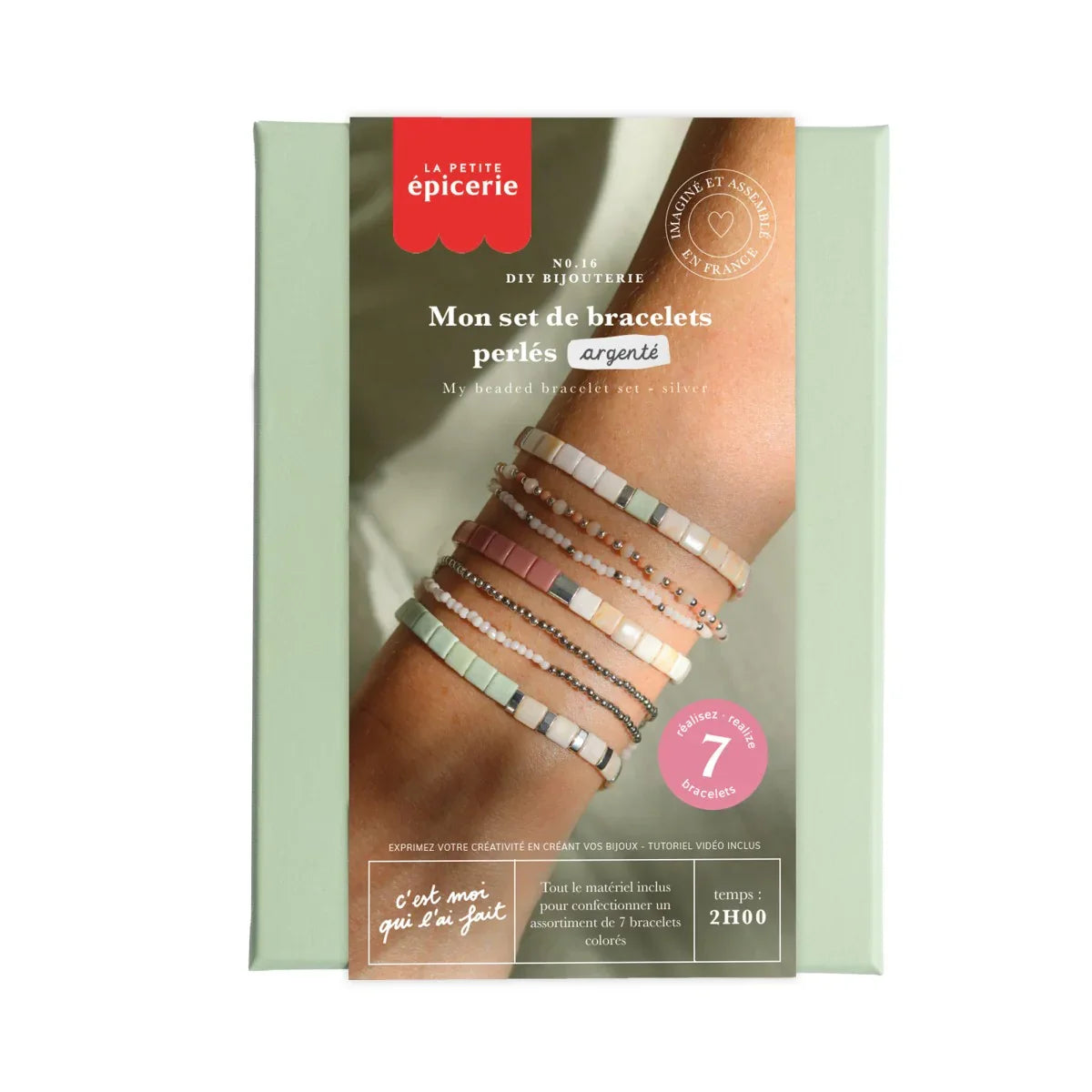 Dark Gray DIY Set 16 - Perlenarmbänder Silber