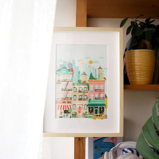 Light Gray Malen nach Zahlen Set - New York