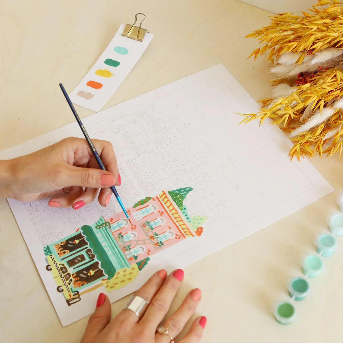 Light Gray Malen nach Zahlen Set - New York