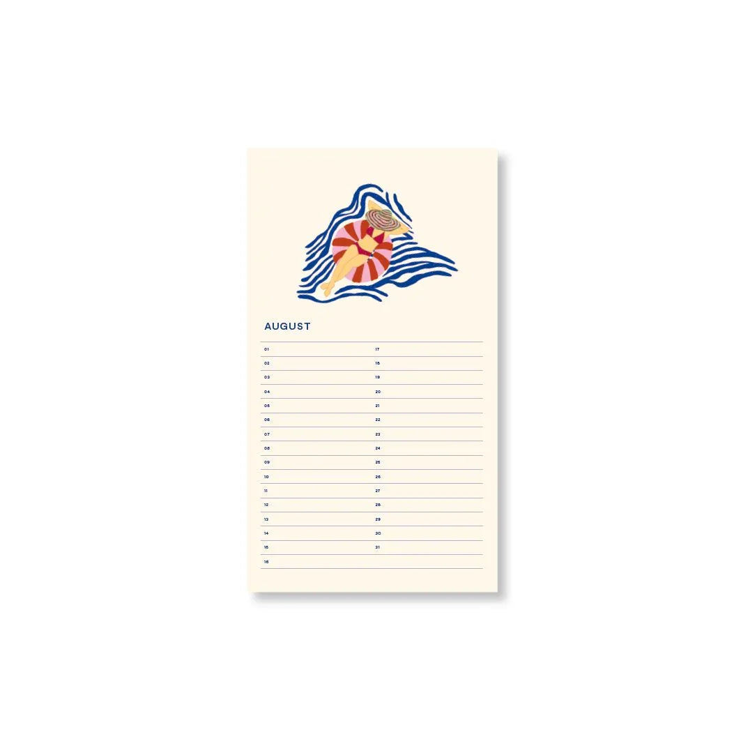 Seashell Fabrique a la Carte Geburtstagskalender Blumen - Immerwährend 32,5x18cm