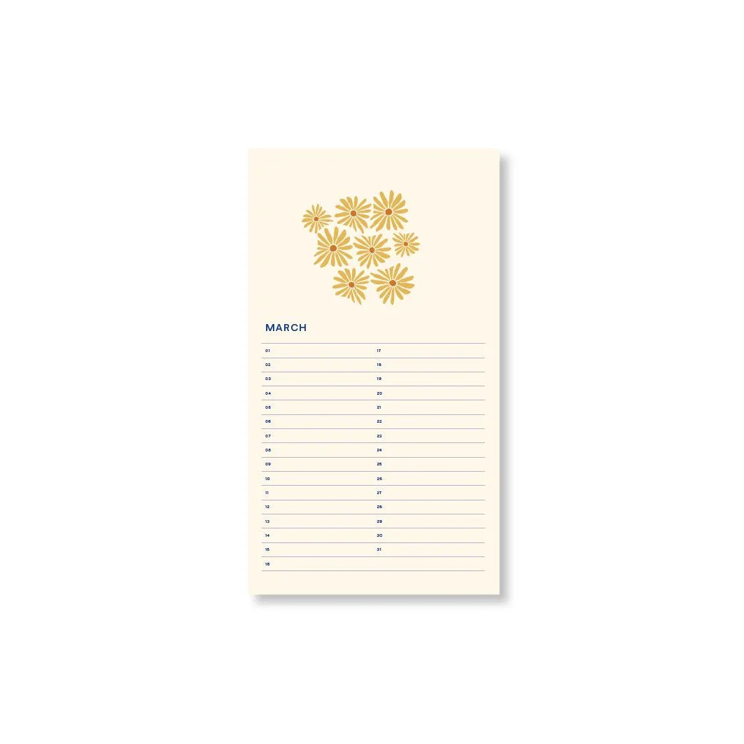 Seashell Fabrique a la Carte Geburtstagskalender Blumen - Immerwährend 32,5x18cm