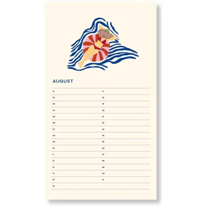 Beige Fabrique Geburtstagskalender Palmtree Checkered - Immerwährend