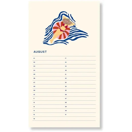 Beige Fabrique Geburtstagskalender Palmtree Checkered - Immerwährend