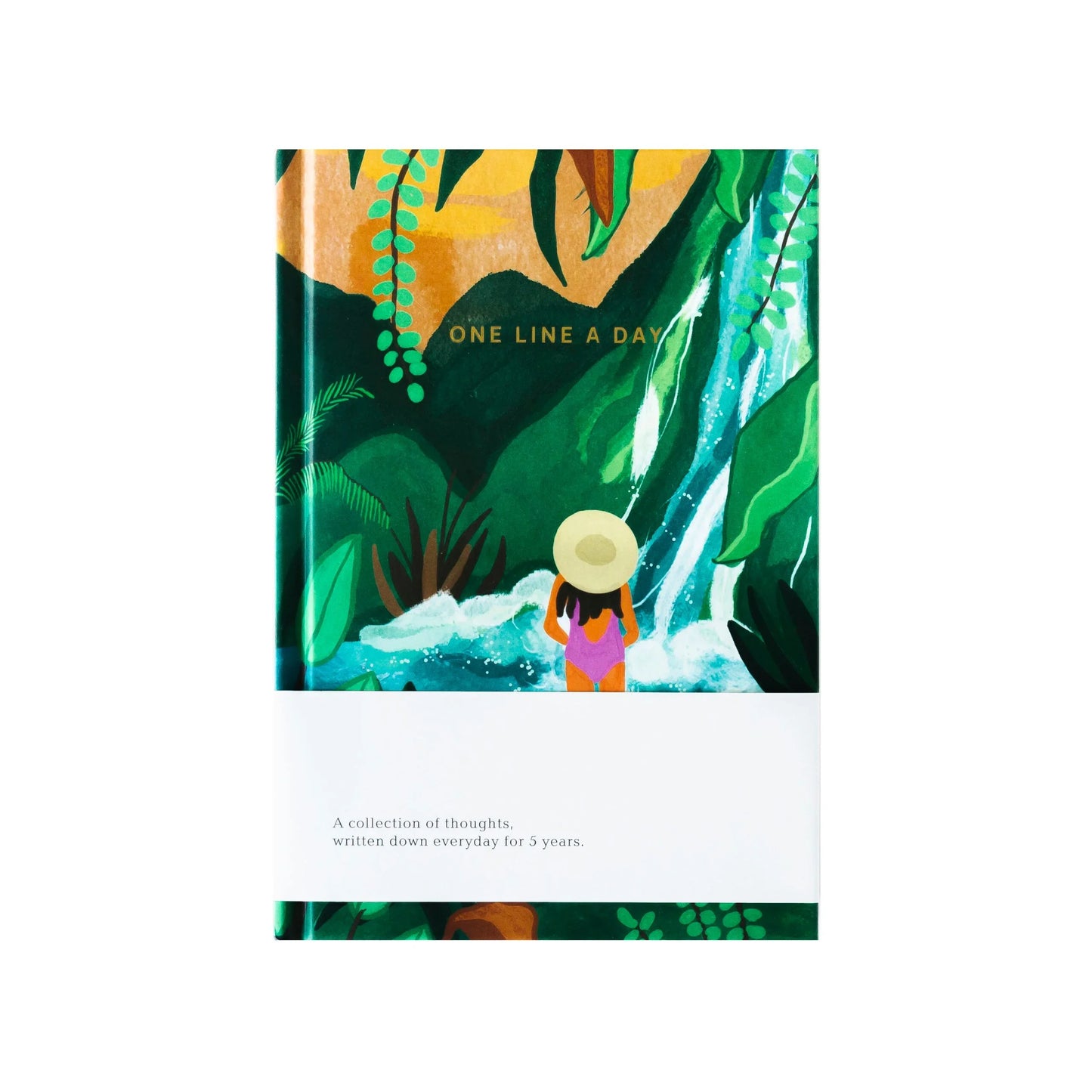 Dark Slate Gray &INK 5-Jahres-Tagebuch One Line A Day - Jungle Leinen Beige
