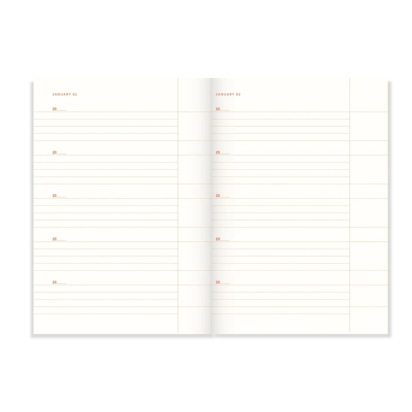 White Smoke &INK 5-Jahres-Tagebuch One Line A Day - Jungle Leinen Beige