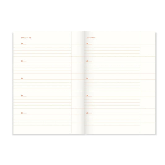 White Smoke &INK 5-Jahres-Tagebuch One Line A Day - Jungle Leinen Beige