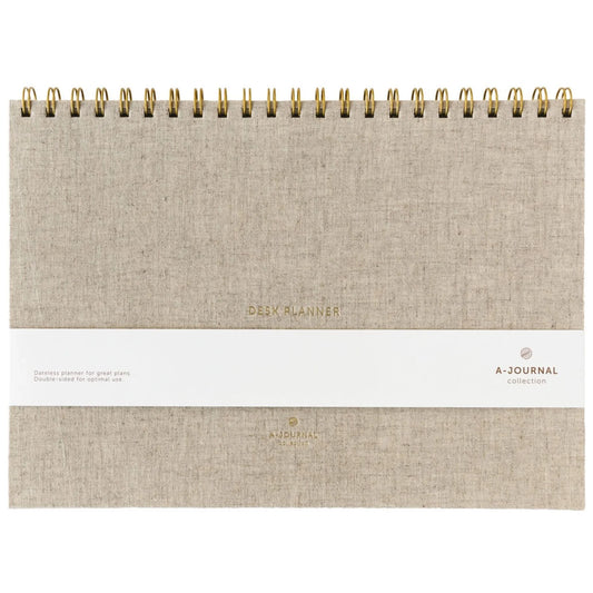 Gray A-Journal Deskplanner Leinen - Wochenplaner undatiert Gold
