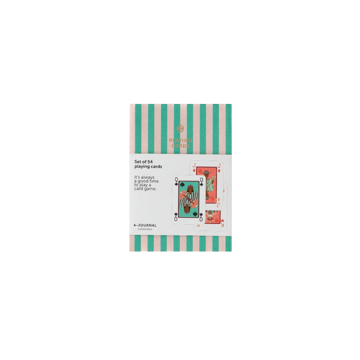 Medium Sea Green A-Journal Designer Spielkarten Grün - Illustrierte Karten Box