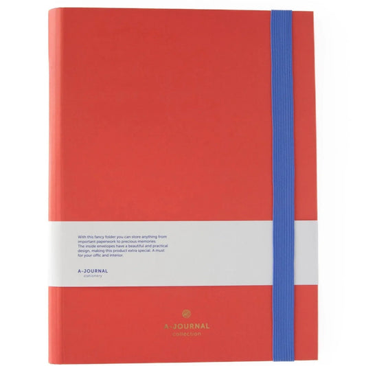 Chocolate A-Journal Akkordeon-Ordner Coral - 10 Fächer mit Gummiband