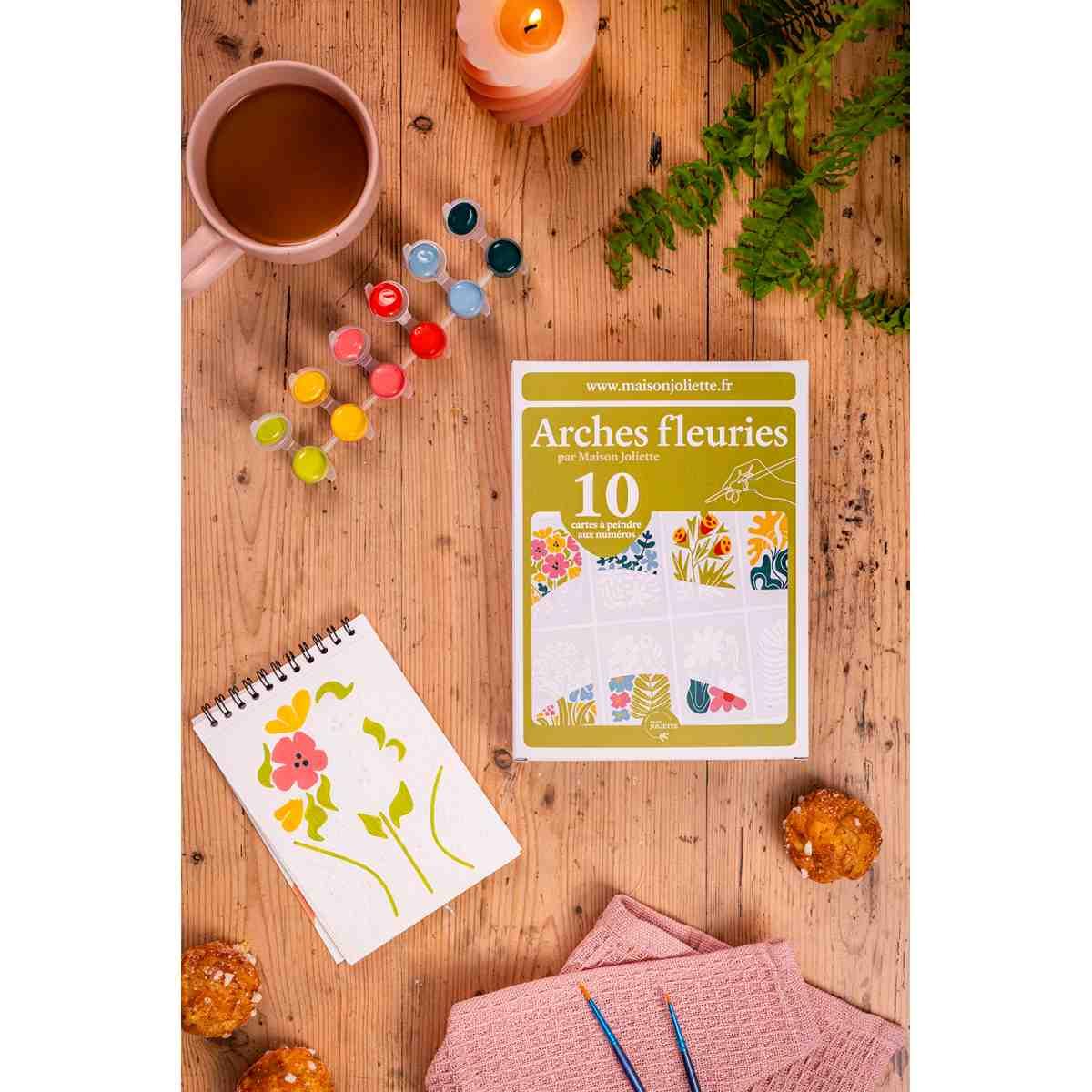 Dark Salmon Malen nach Zahlen - Blumenbögen