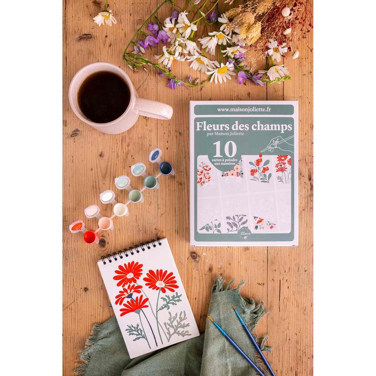 Rosy Brown Malen nach Zahlen - Feldblumen