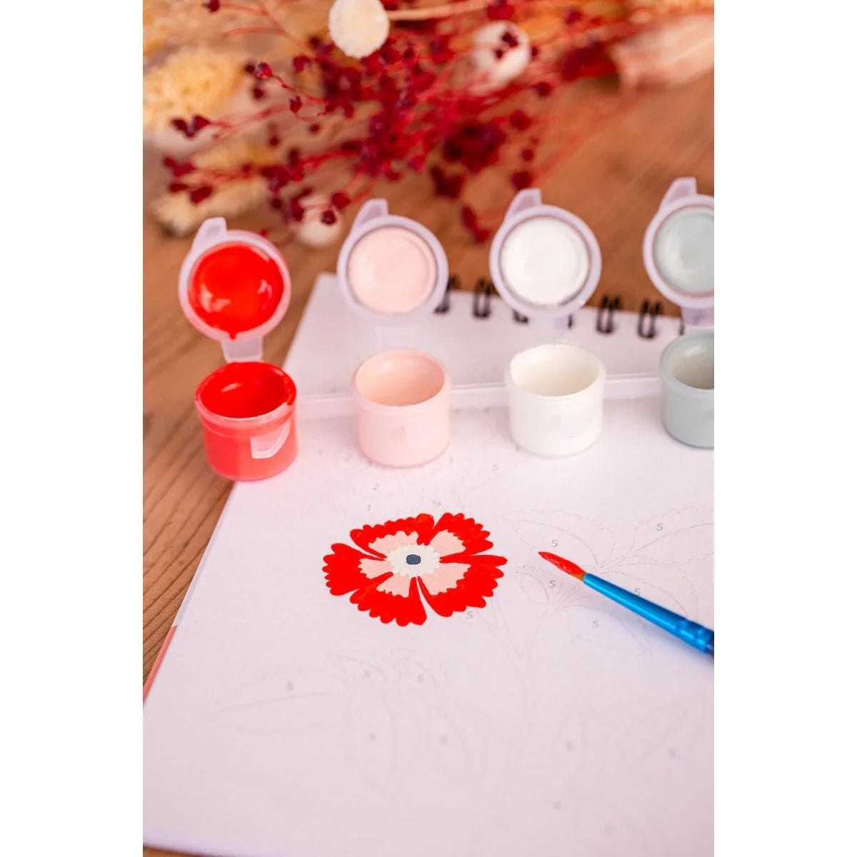 Light Gray Malen nach Zahlen - Feldblumen