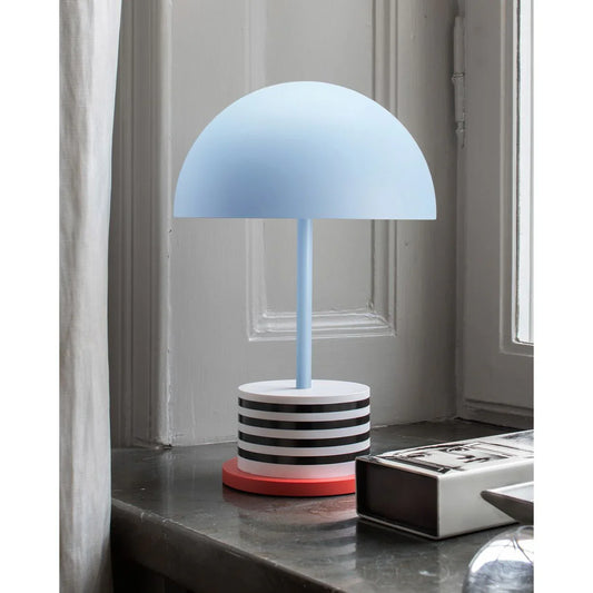 Light Slate Gray Portable Lamp - Riviera, Stripes
